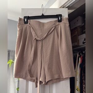 Casual or dress shorts high waist tie front